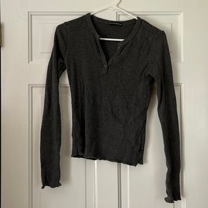 Brandy Melville gray henley top